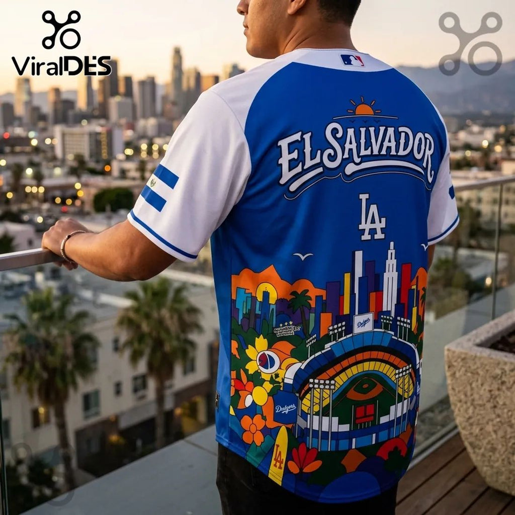 Los Angeles Dodgers Salvadoran Heritage Night Blue Jersey