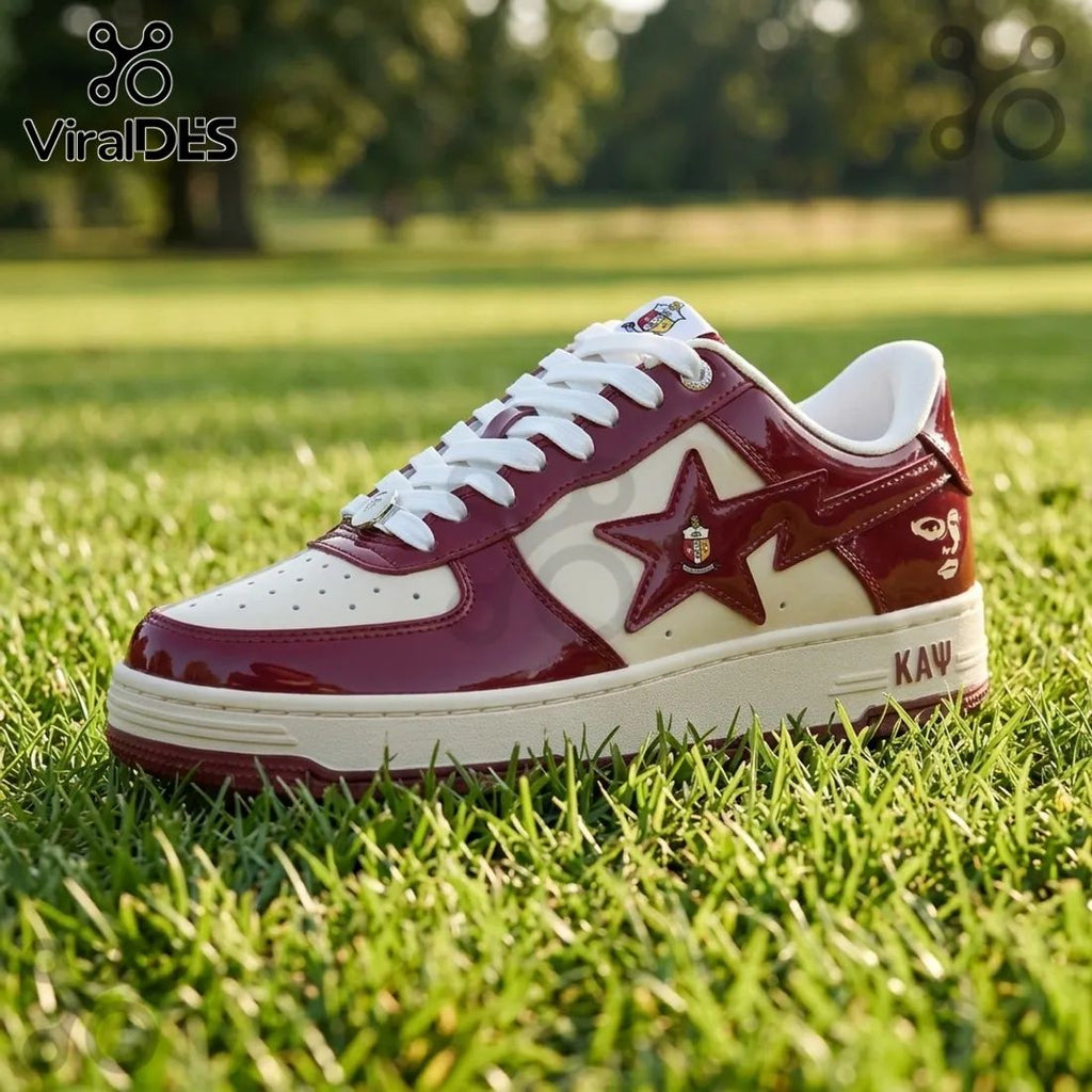 Kappa Alpha Psi Maroon Cream Air Force Low Top Sneakers