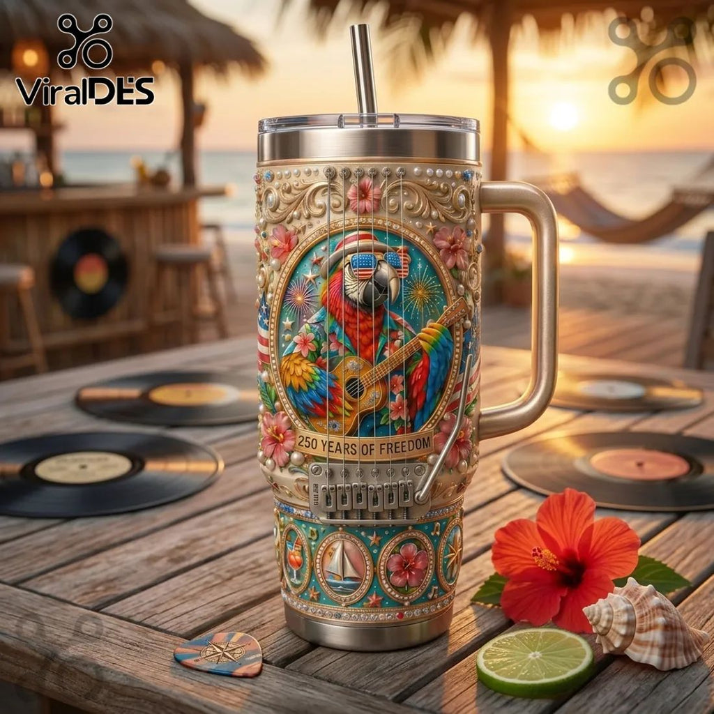 Jimmy Buffett Margaritaville 250 Years Stainless Steel Handle Tumbler