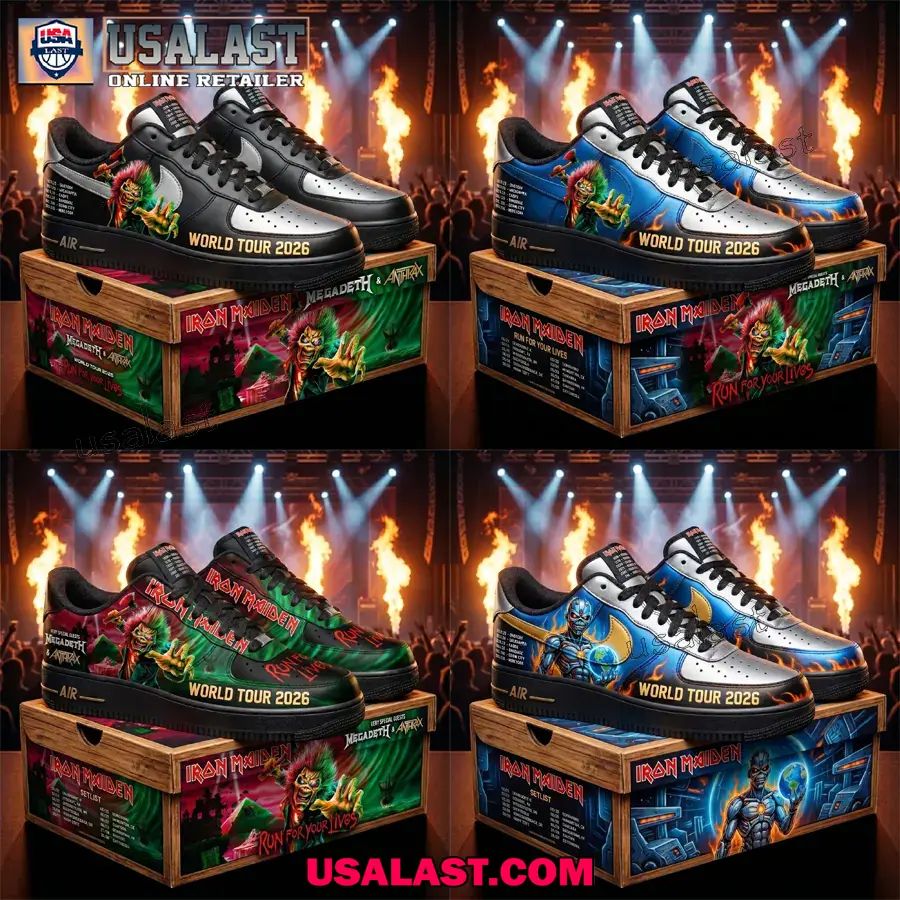 Iron Maiden World Tour 2026 Air Force 1 Sneakers Shoes