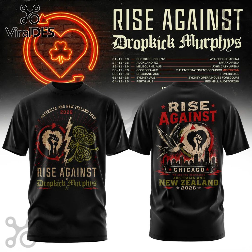 Rise Against x Dropkick Murphys 2026 Tour Black Hoodie