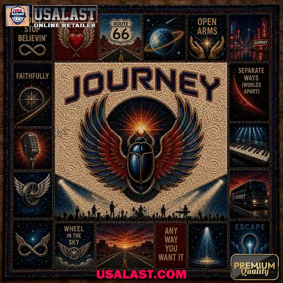 Journey Band Don’t Stop Believin’ Quilt Blanket