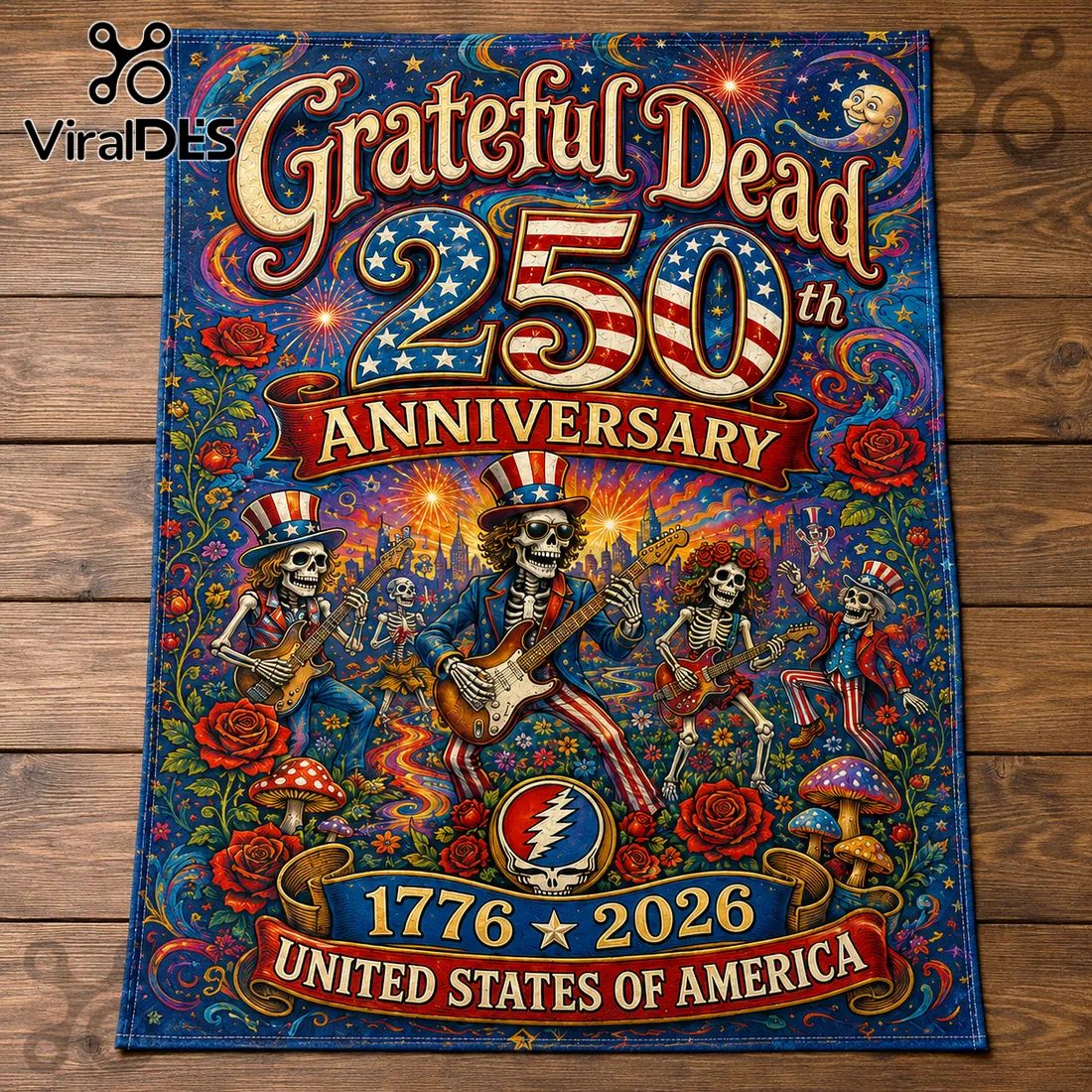 Grateful Dead x USA 250th Anniversary 1776-2026 House Flag