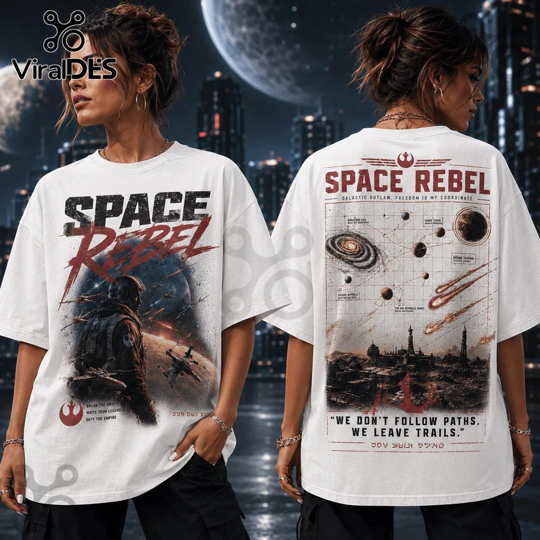 Space Rebel Galactic Vintage Oversized T-Shirt