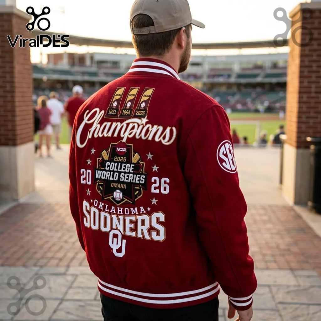 Oklahoma Sooners 2026 College World Series Champions Varsity Jacket