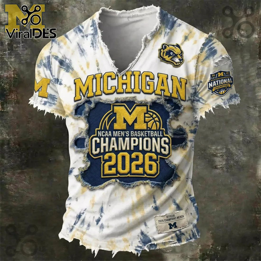 Michigan Wolverines 2026 NCAA Champions Tie Dye T-Shirt