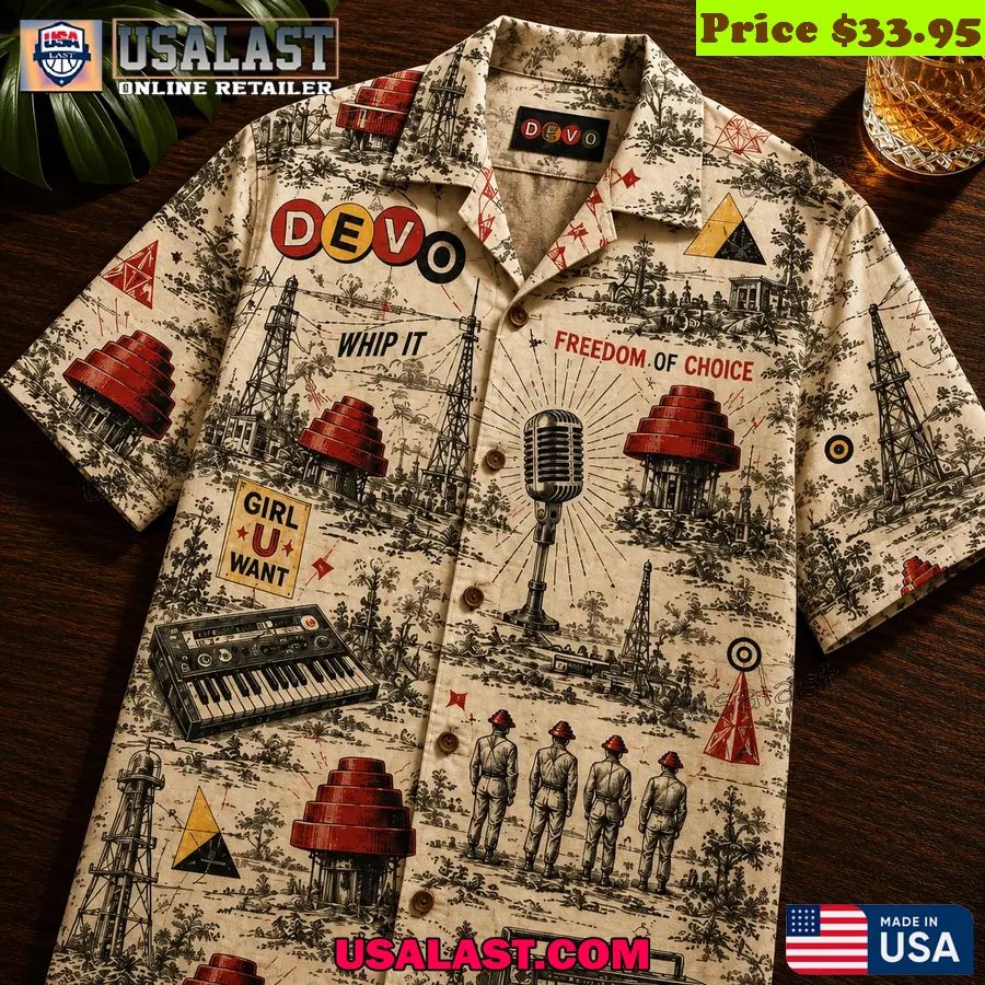 DEVO Retro New Wave Band Hawaiian Shirt
