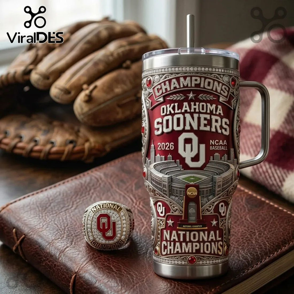 Oklahoma Sooners 2026 National Champions 40oz Handle Tumbler