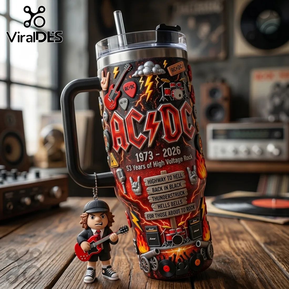 AC/DC High Voltage Rock 53rd Anniversary Stainless Steel Tumbler 40oz