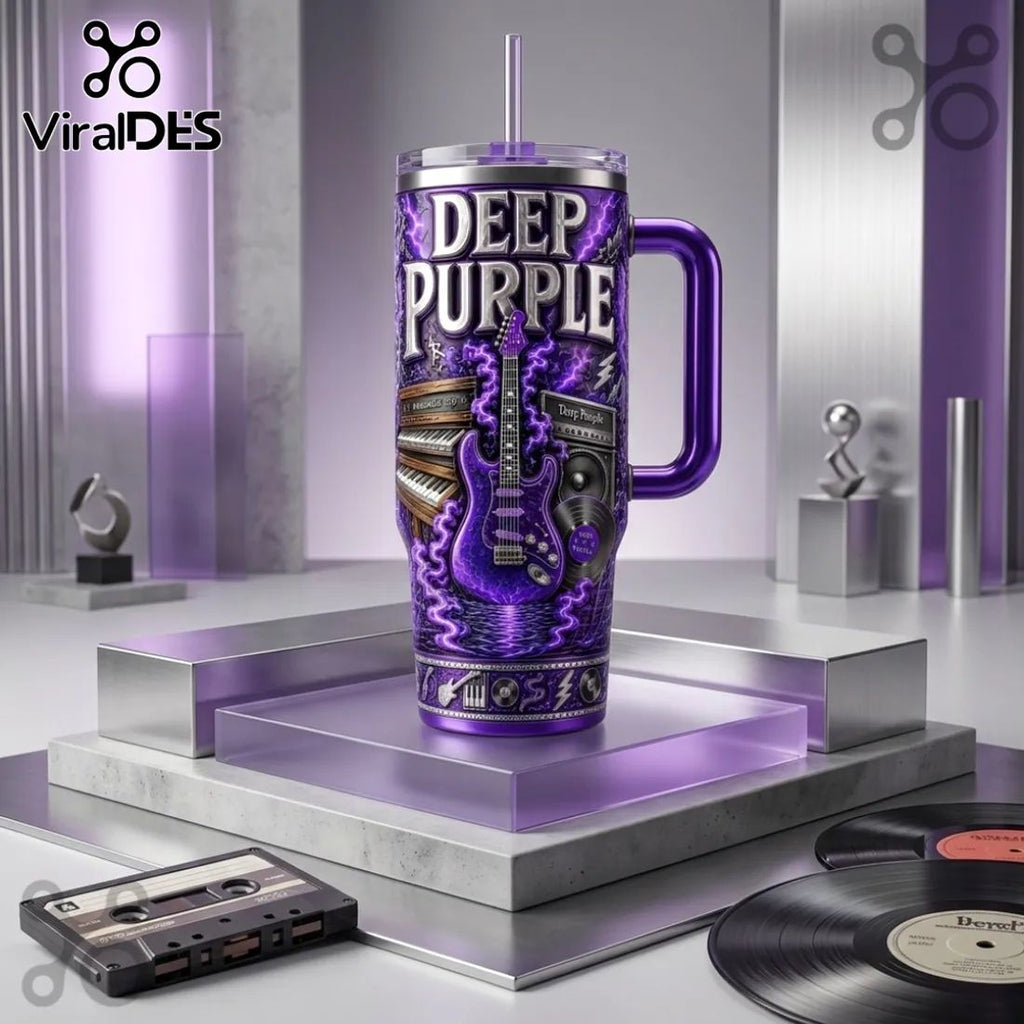 Deep Purple Rock Band Purple 40oz Stanley Tumbler