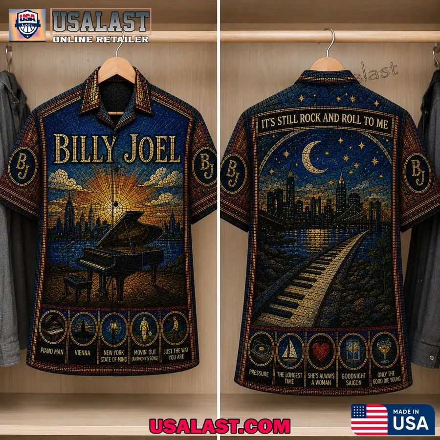 Billy Joel Stained Glass Unisex Hawaiian Shirt