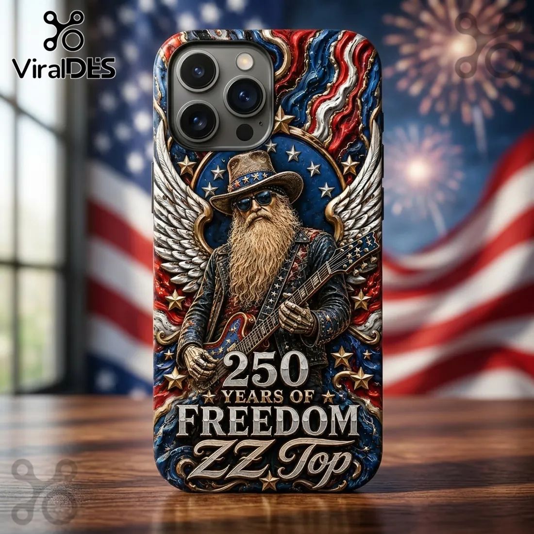 ZZ Top Rock 250 Years of Freedom Patriotic American Phone Case
