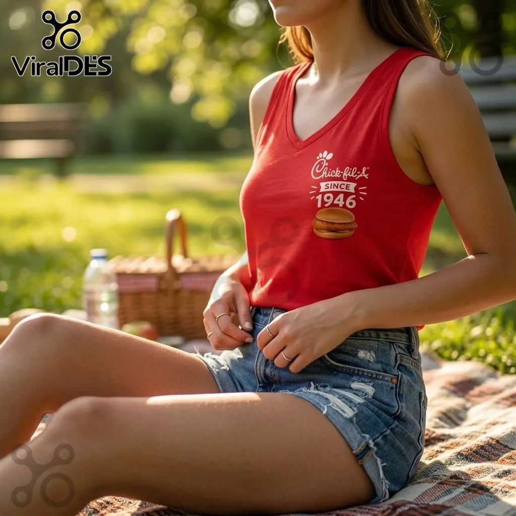 Chick-fil-A Since 1946 Fast Food V-Neck Tank Top