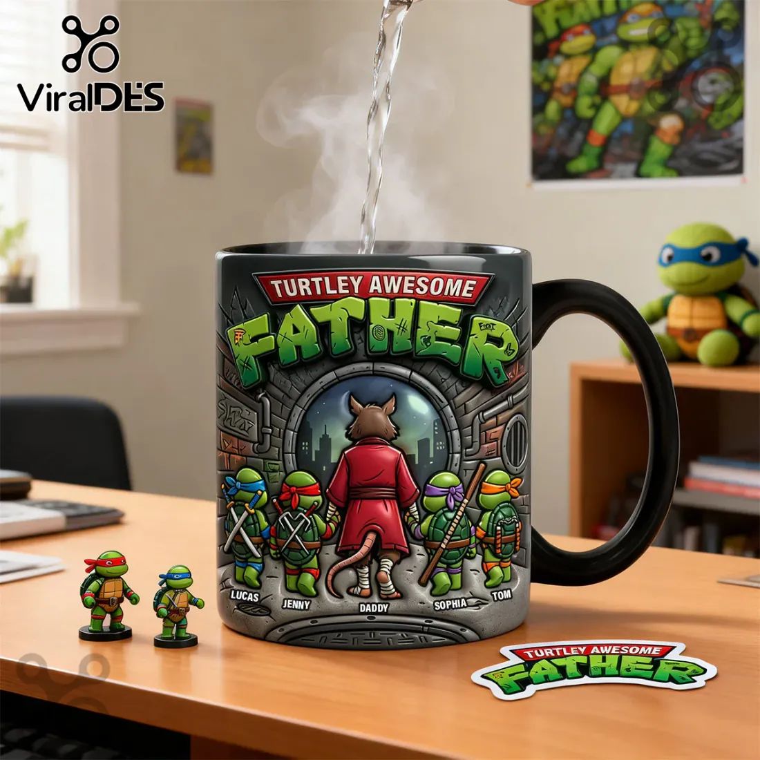 TMNT Father’s Day Personalized Turtley Awesome Coffee Mug