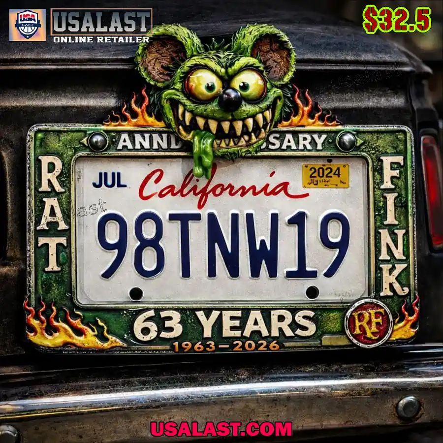 Rat Fink 63rd Anniversary License Plate Frame