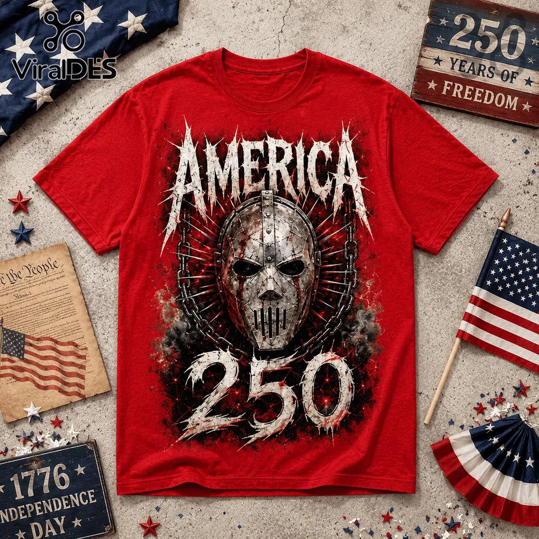 Slipknot x America 250 Years Of Freedom Red Graphic Gift for Men T-Shirt