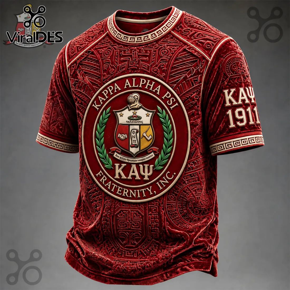 Limited Edition Kappa Alpha Psi Crimson Embossed T-Shirt