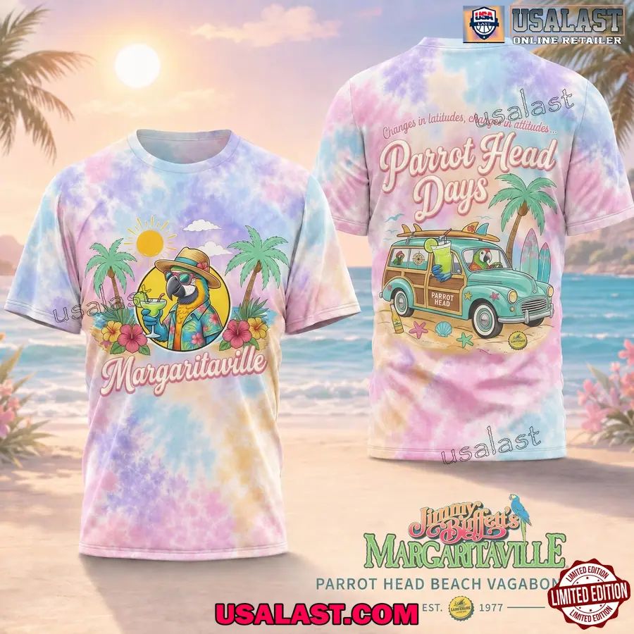 Jimmy Buffett Margaritaville Parrot Head Beach 3D Tee Shirt