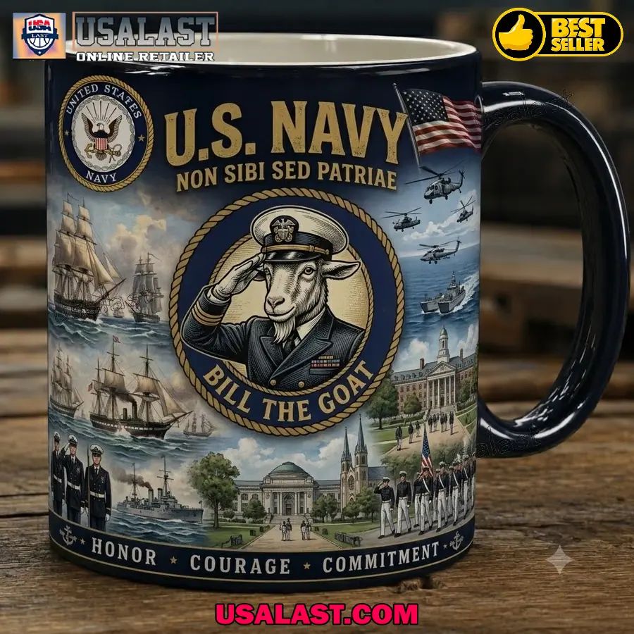 US Navy Bill the Goat Non Sibi Sed Patriae Coffee Mug