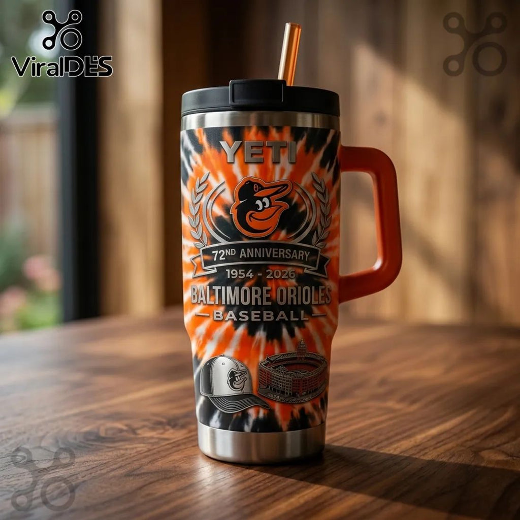 YETI x Baltimore Orioles 72nd Anniversary Stainless Steel Handle Tumbler
