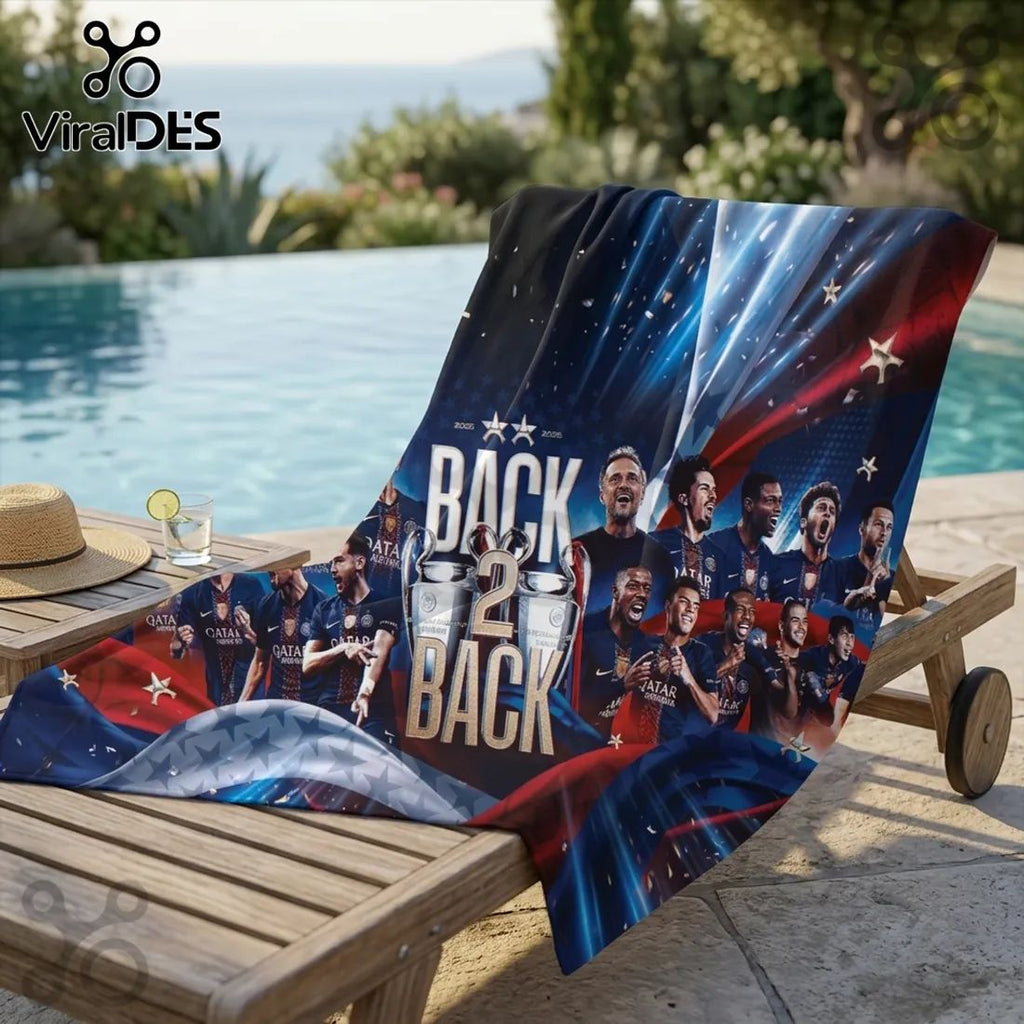Paris Saint-Germain Champions of Europe 2025/2026 Beach Towel