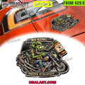Rat Fink No King Drink Straight Car Name Badge