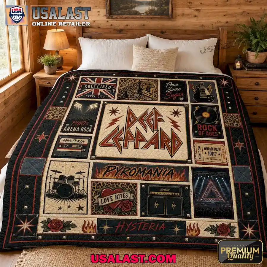 Def Leppard Pyromania Custom Quilt Blanket