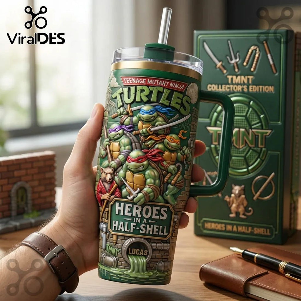 TMNT Sculpted 3D Embossed Stainless Steel Tumbler