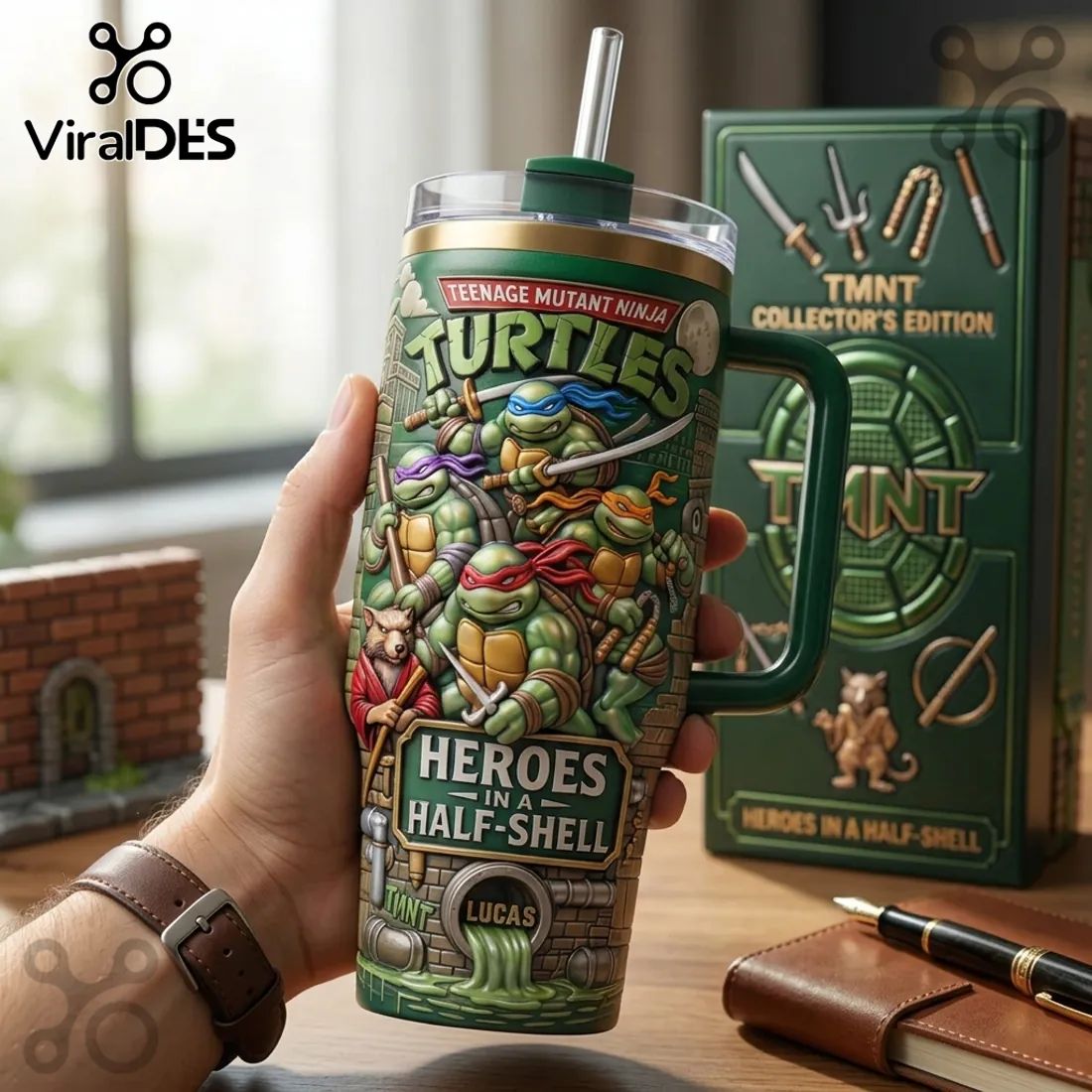 TMNT Sculpted 3D Embossed Stainless Steel Tumbler