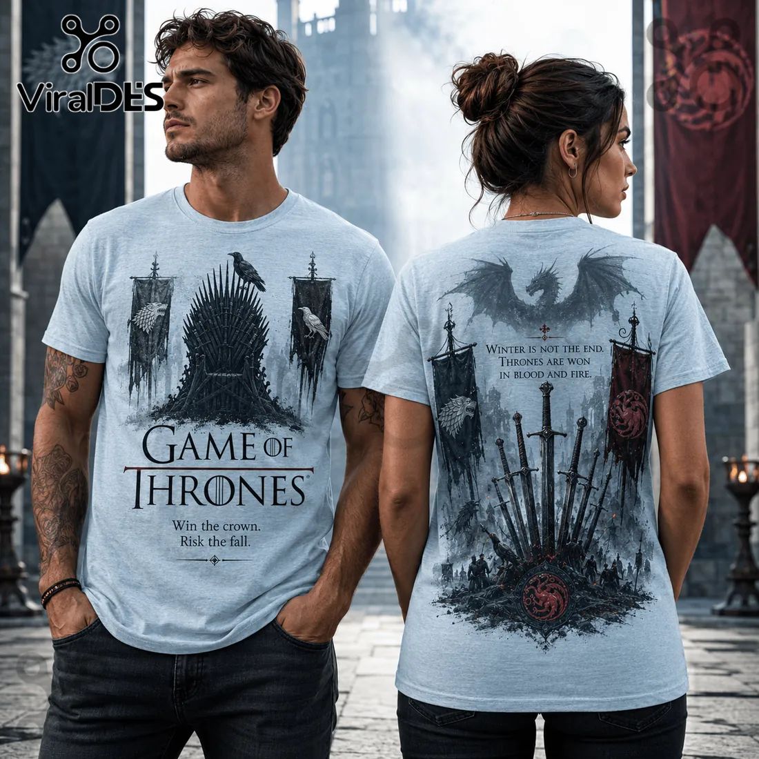 Game of Thrones Iron Throne Light Blue T-Shirt