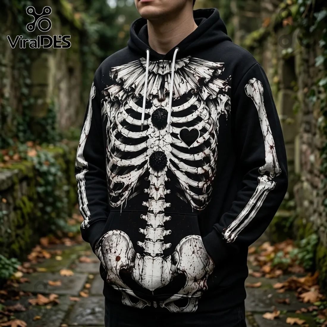 Art The Clown Horror Skeleton Black Hoodie