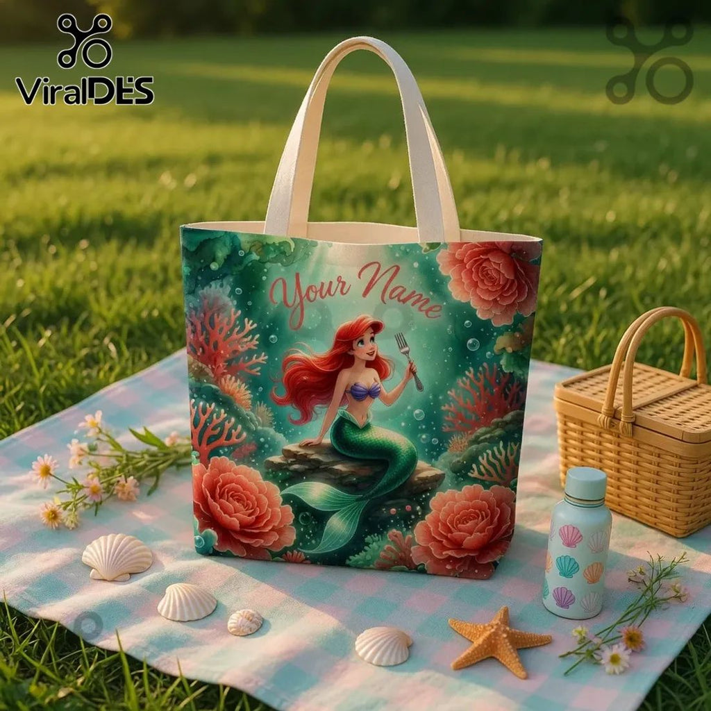 Ariel Little Mermaid Personalized Tote Bag