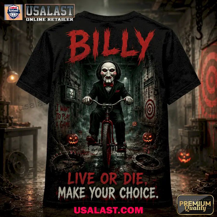 Billy Saw I Want To Play A Game Halloween 3D Tee Shirt