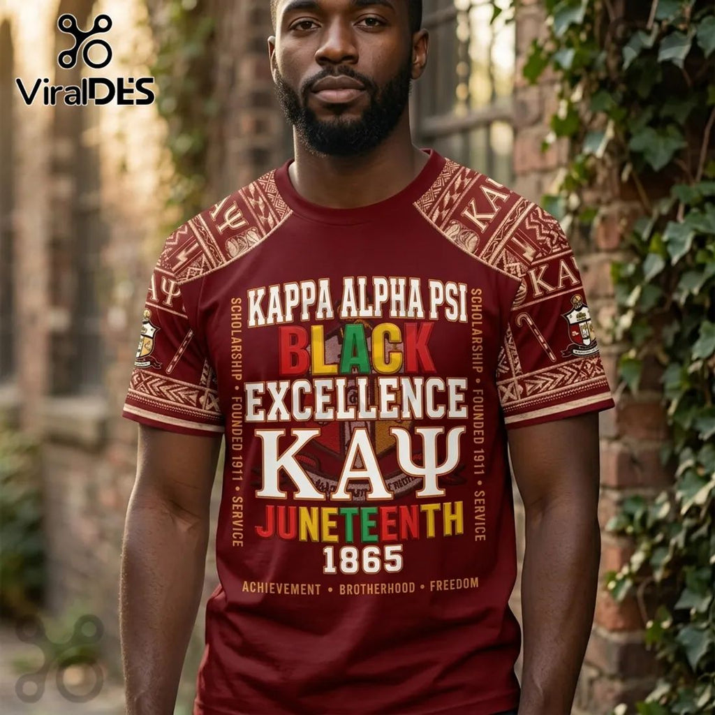 Kappa Alpha Psi Fraternity 1865 Juneteenth Maroon T-Shirt
