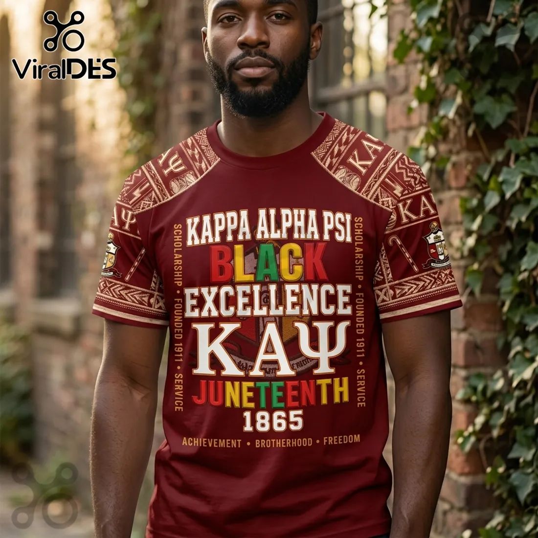 Kappa Alpha Psi Fraternity 1865 Juneteenth Maroon T-Shirt