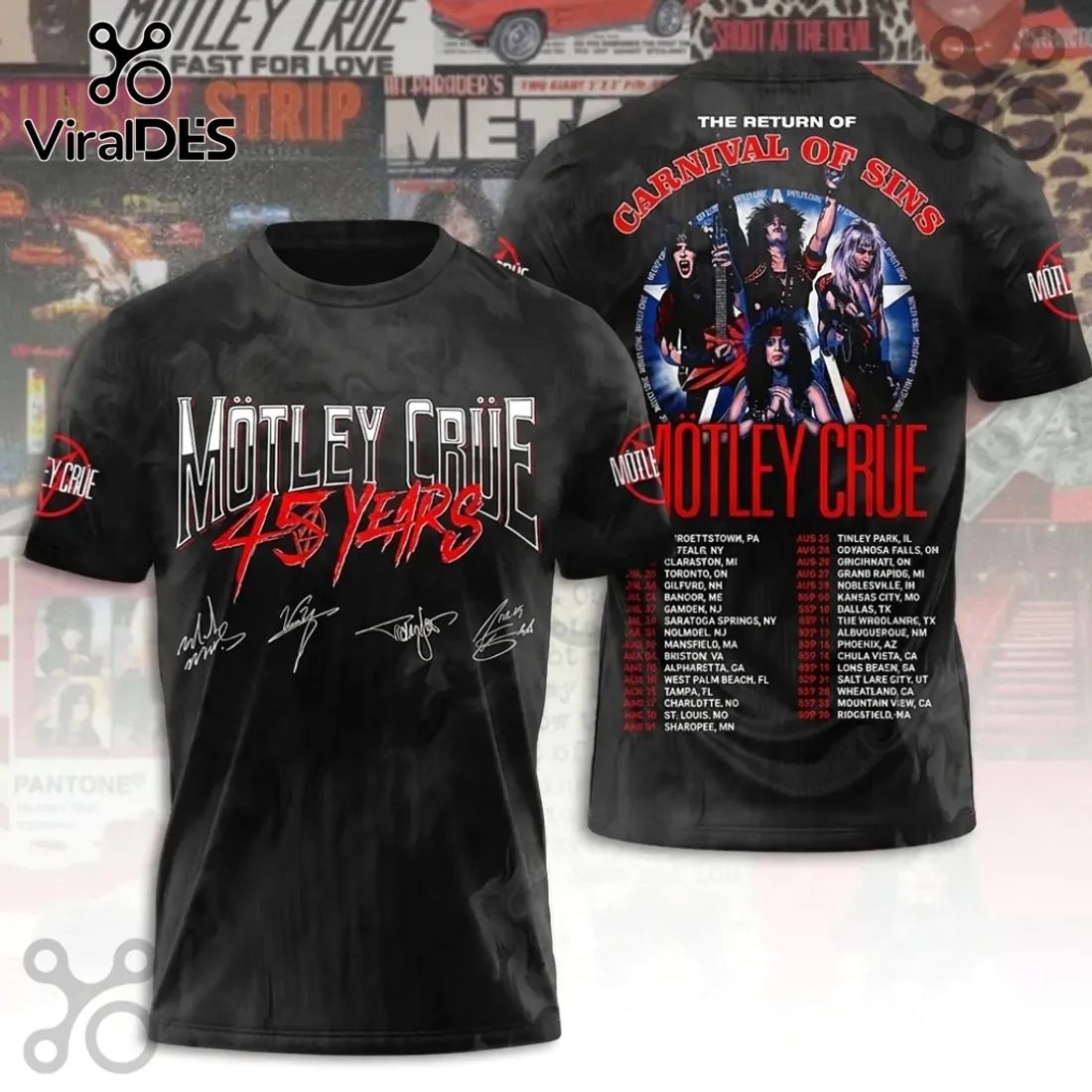 Motley Crue Carnival of Sins 2026 Tour Black T-Shirt
