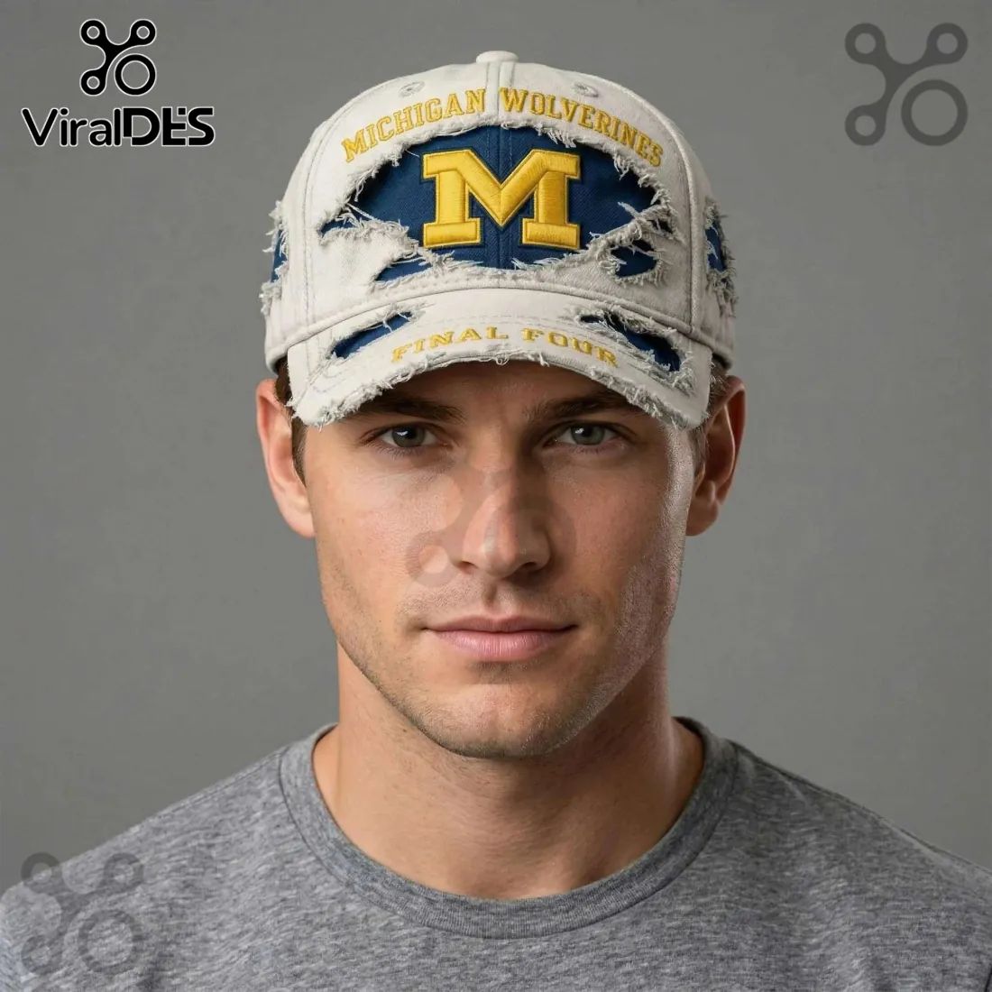 Michigan Wolverines Final Four Torn Distressed Vintage Baseball Cap