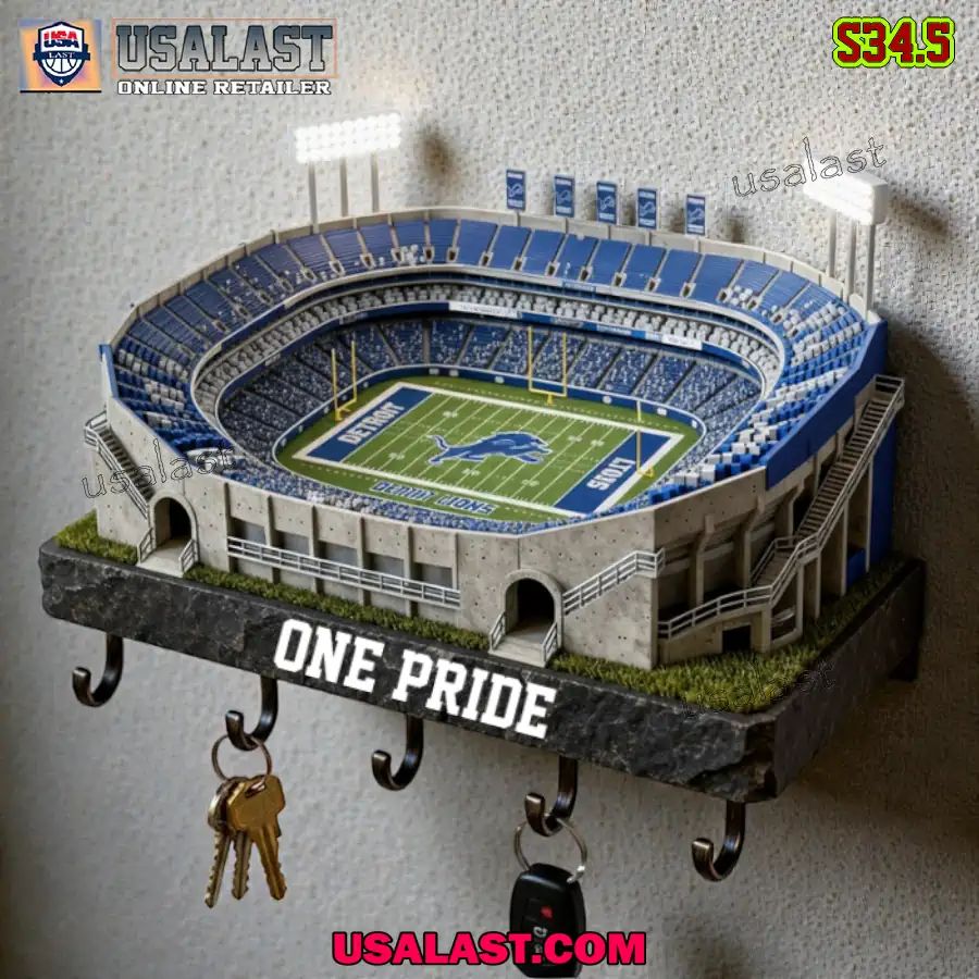 Detroit Lions Sports Stadium Key Hooks, Key Holder
