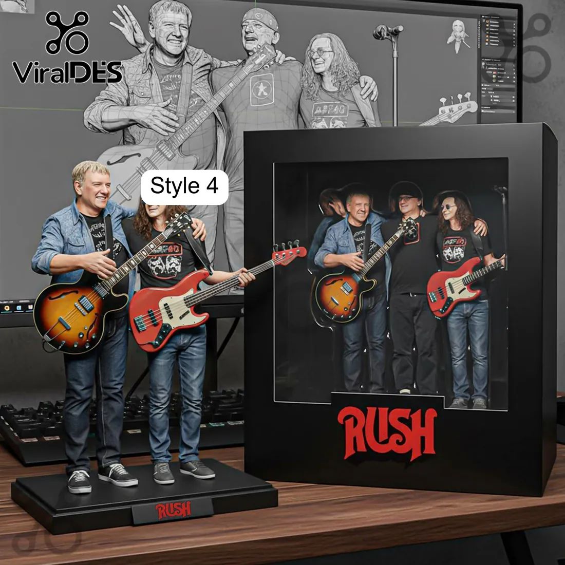 Rush Band Miniature 3D Character Collector Sculpture