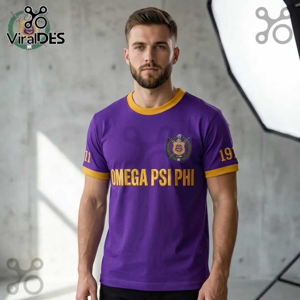 Omega Psi Phi Fraternity 1911 Purple and Gold Shirt