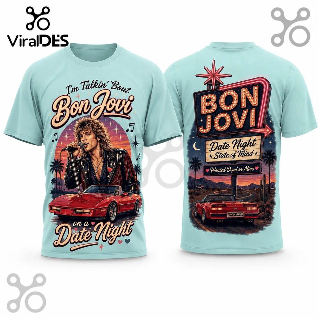 Bon Jovi Road Trip Date Night 2026 Graphic T-Shirt