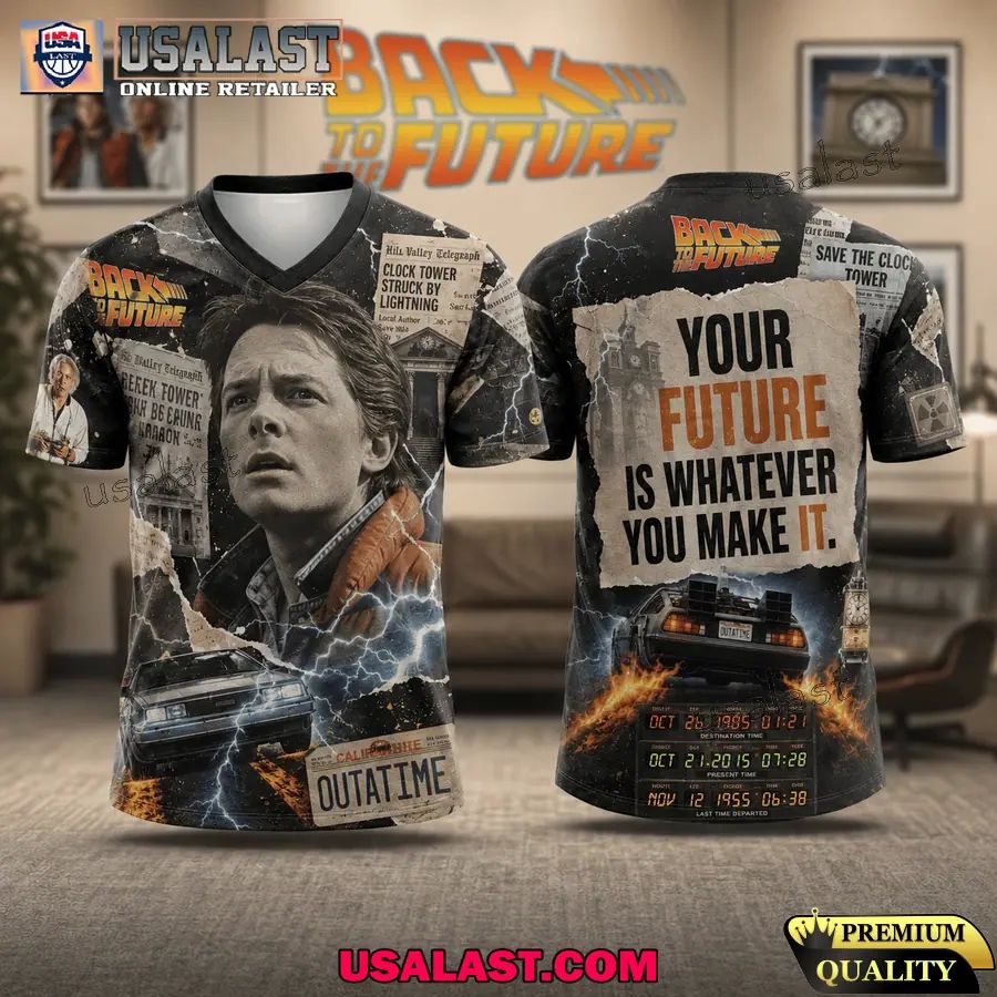 Back to The Future Vintage 3D V-neck Shirt