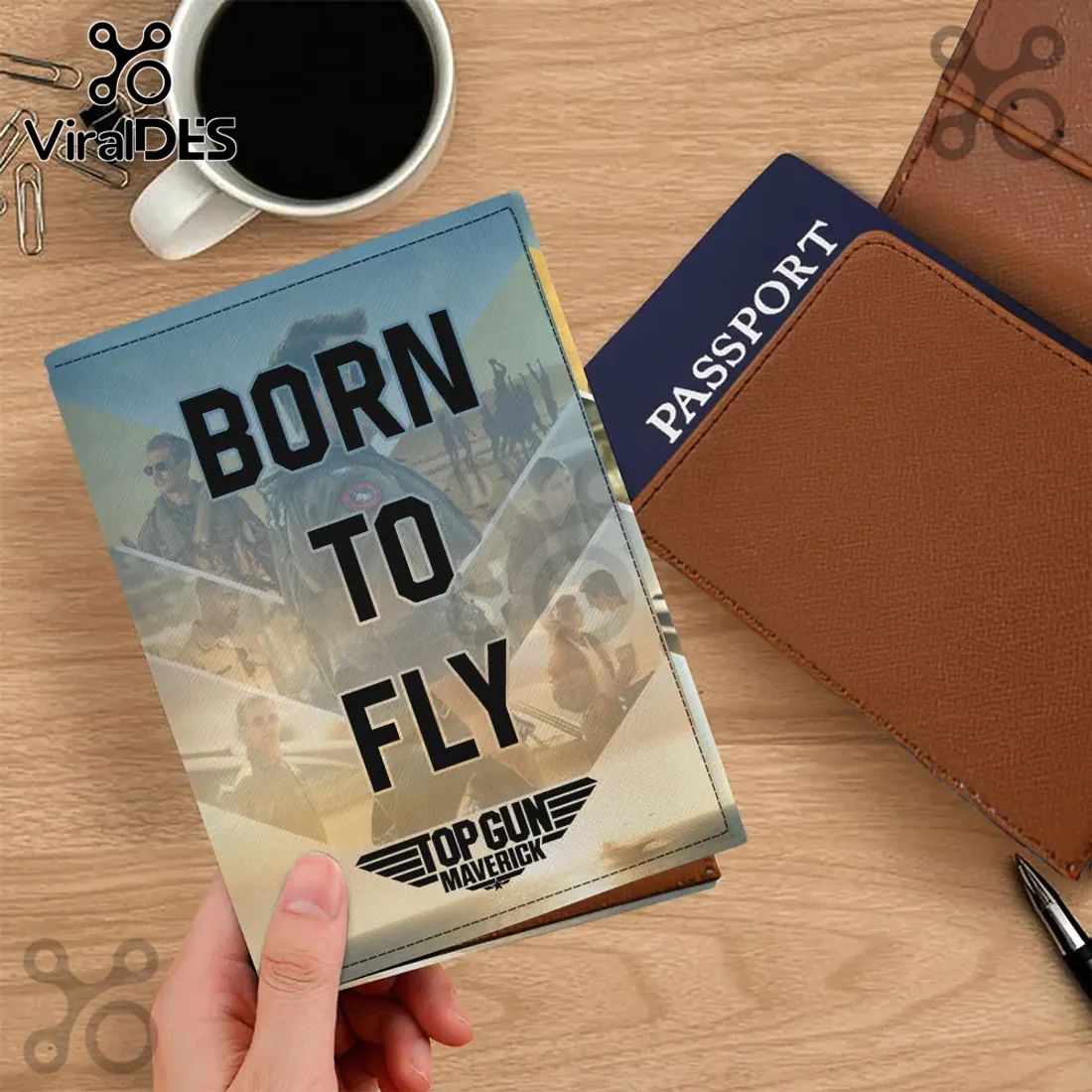 Gun Maverick Movie Fandom Leather Passport Cover