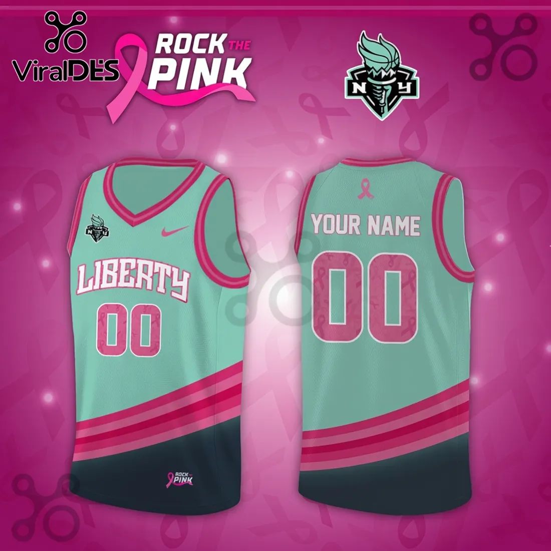 New York Liberty x Rock The Pink 2026 Limited Edition Jersey Tank Top