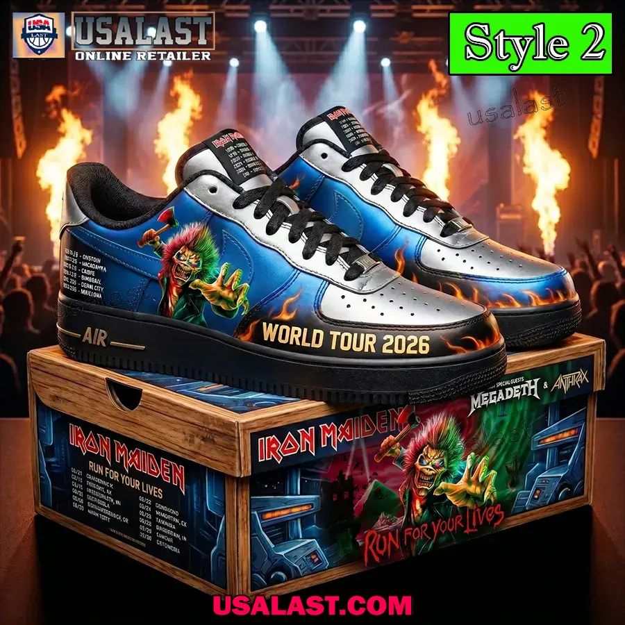 Iron Maiden World Tour 2026 Air Force 1 Sneakers Shoes