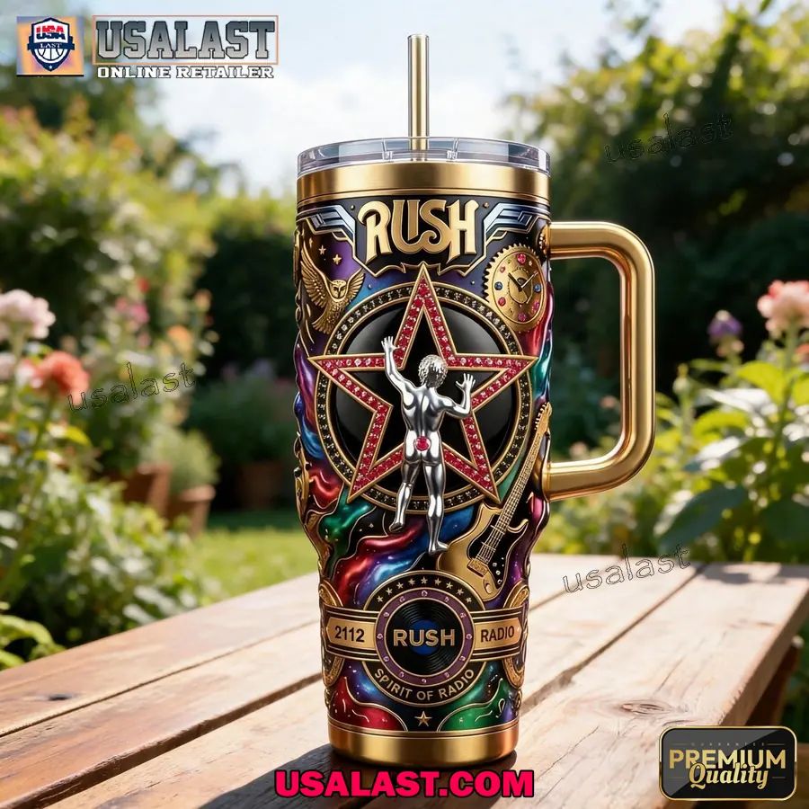 Rush Band Spirit Of Radio Tumbler With Handle