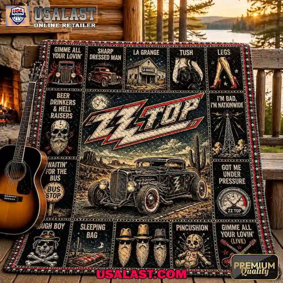 ZZ Top Eliminator Hot Rod Quilt Blanket