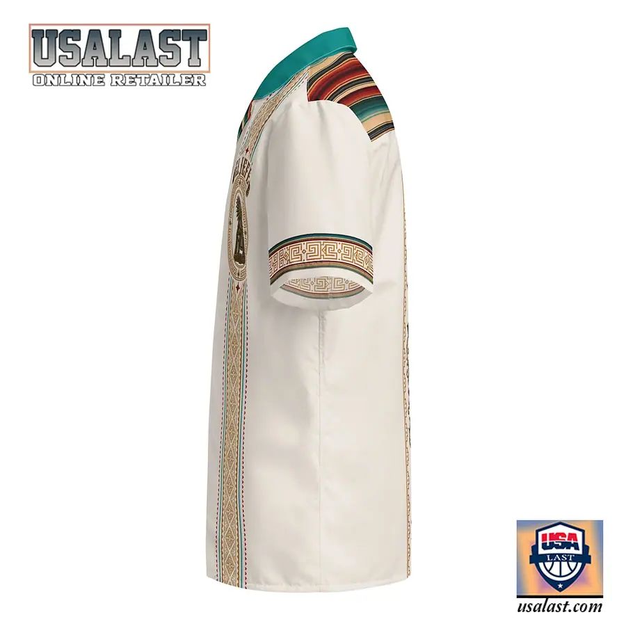 El Jefe Azteca Hueso Guayabera Short Sleeve Hawaiian Shirt