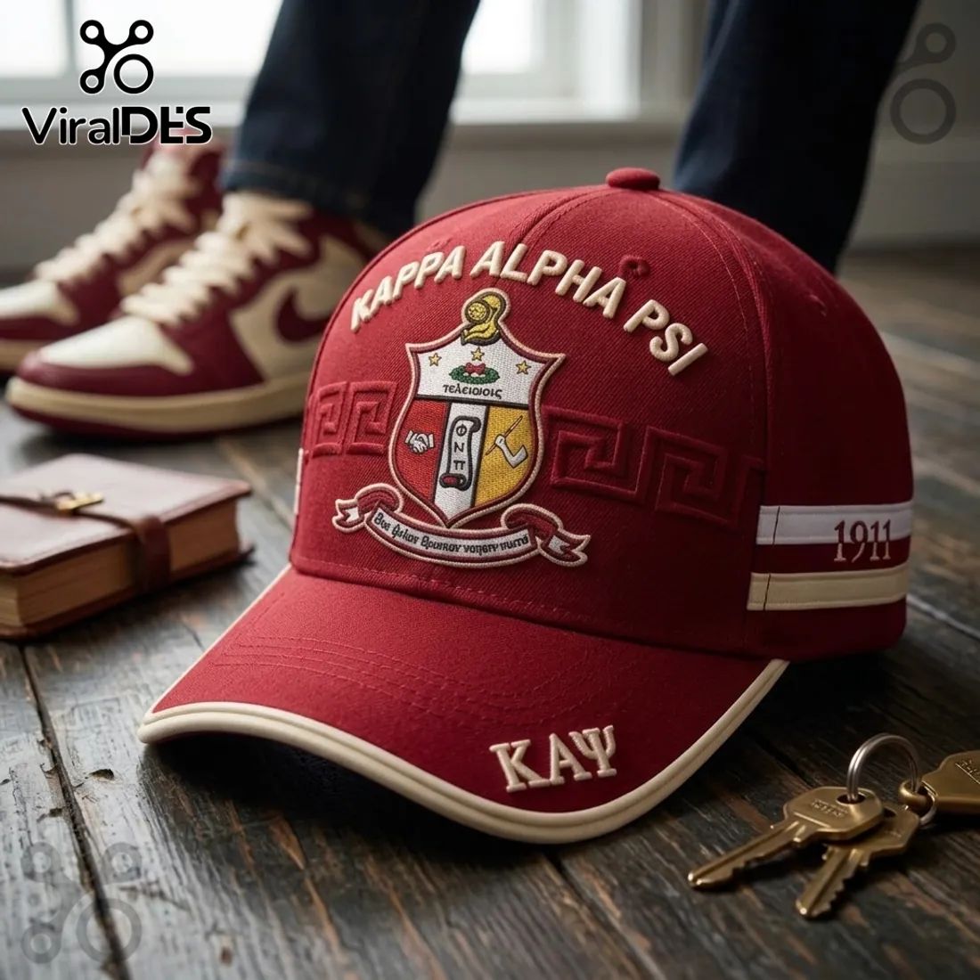 Kappa Alpha Psi 1911 Crimson Embroidered Baseball Cap