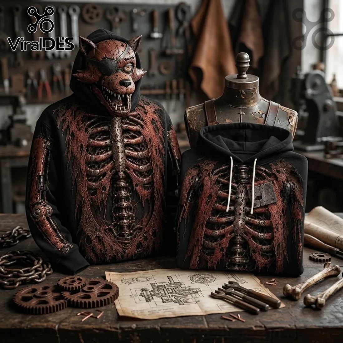 Five Nights at Freddy’s Mechanical Skeleton Costume Hoodie